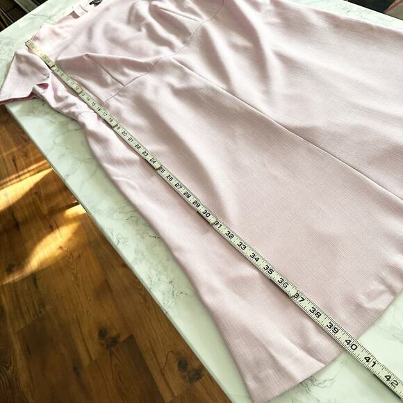 Ann Taylor Crewneck Flare Short Sleeve Pink Sheath Dress Women's Size 14 petite - Picture 12 of 15